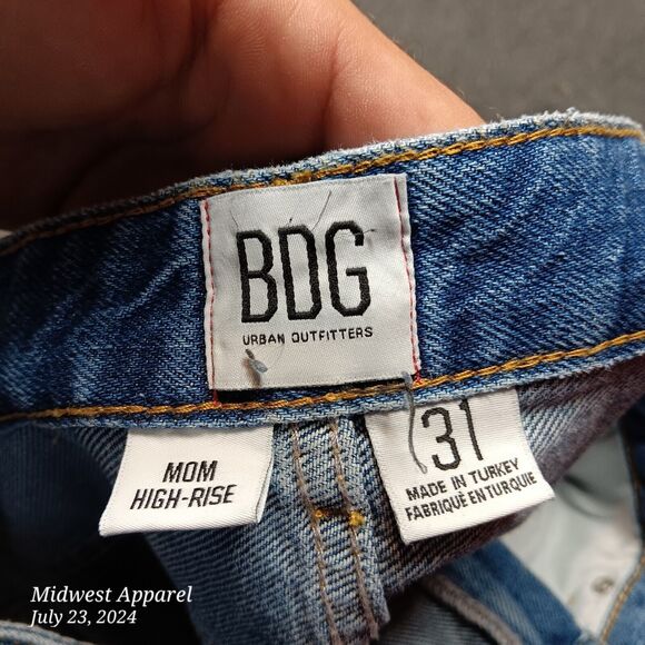 BDG‎ Urban Outfitters Jeans Women 31 Blue Mom High Rise Destroyed Distressed - Picture 5 of 11